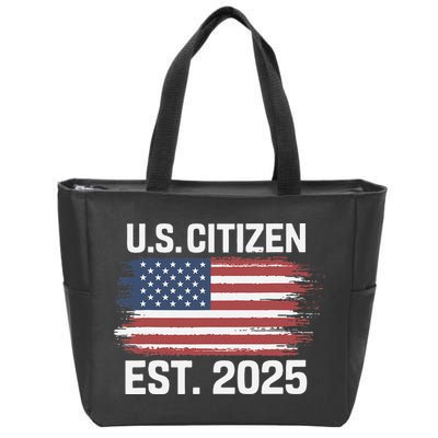 Us Citizen Est 2025 Immigrant American Flag Citizenship Zip Tote Bag