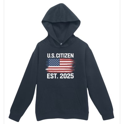 Us Citizen Est 2025 Immigrant American Flag Citizenship Urban Pullover Hoodie