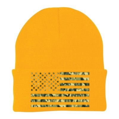 USA Camo Flag United States Of America Army Military Front & Back Knit Cap Winter Beanie