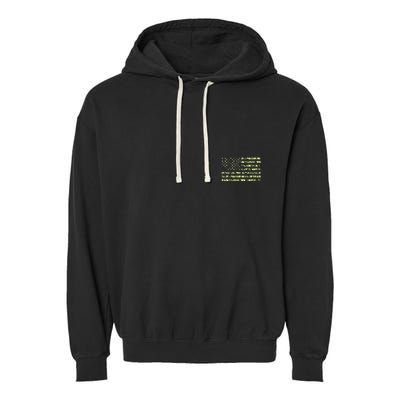 USA Camo Flag United States Of America Army Military Front & Back Garment-Dyed Fleece Hoodie