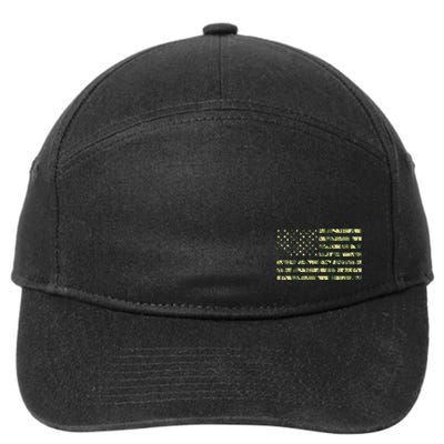 USA Camo Flag United States Of America Army Military Front & Back 7-Panel Snapback Hat