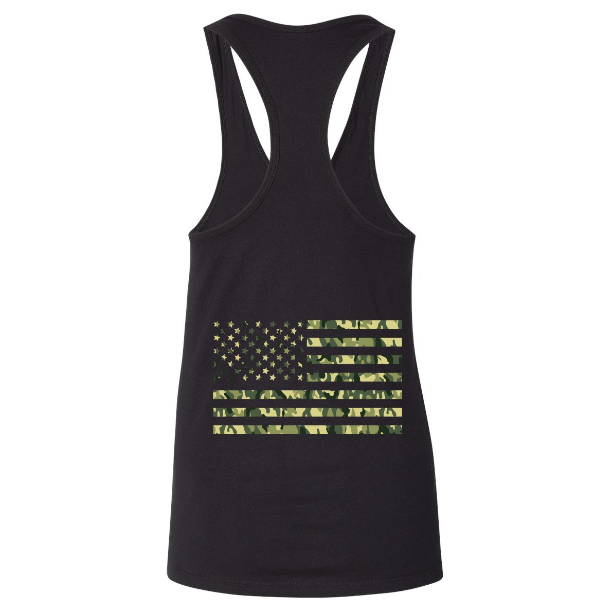 USA Camo Flag United States Of America Army Military Front & Back Womens Tank Top