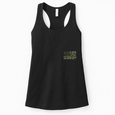 USA Camo Flag United States Of America Army Military Front & Back Womens Tank Top