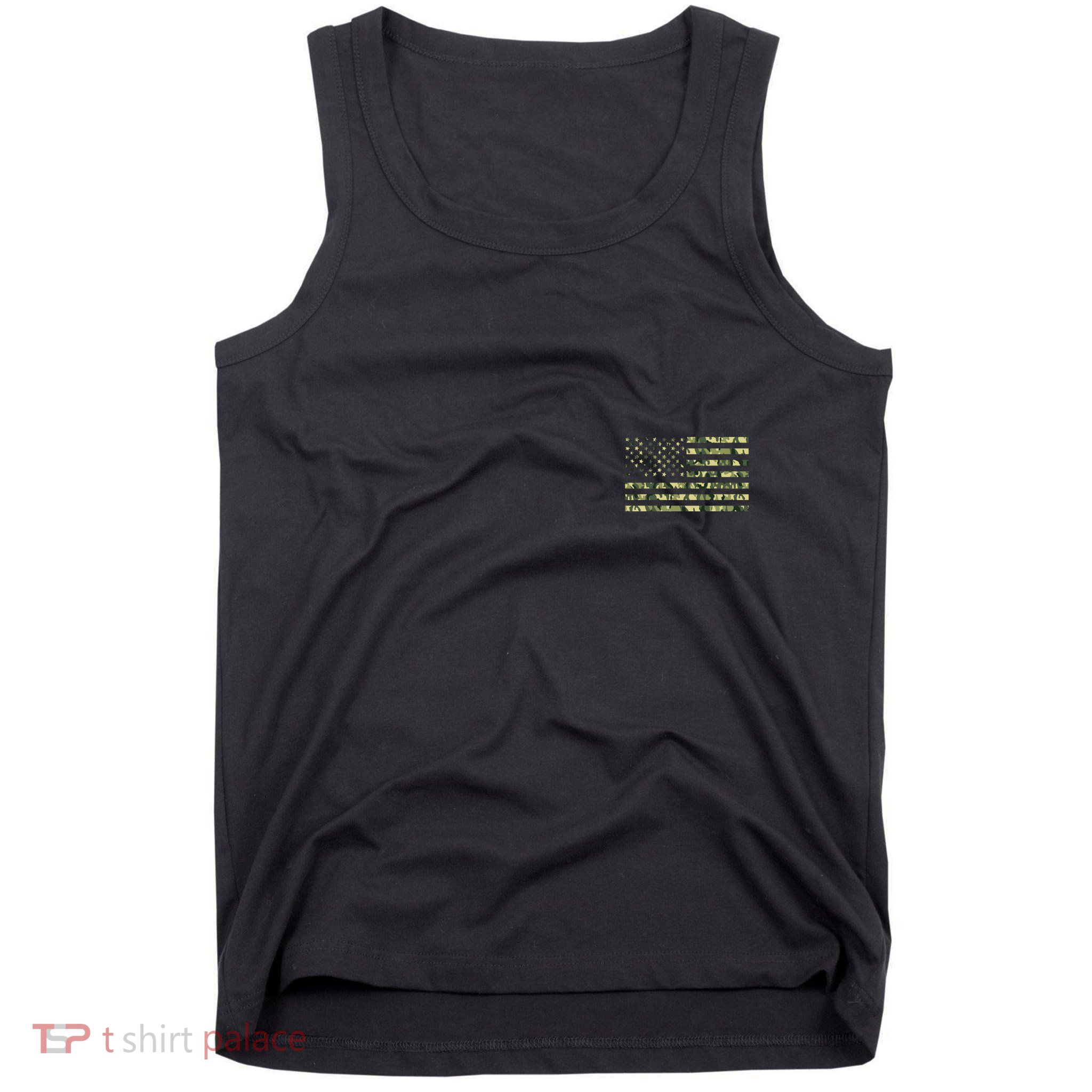 USA Camo Flag United States Of America Army Military Front & Back Tank Top