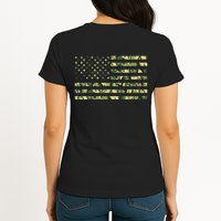 USA Camo Flag United States Of America Army Military Front & Back Womens T-Shirt
