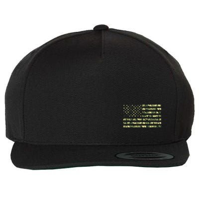 USA Camo Flag United States Of America Army Military Front & Back Wool Snapback Cap
