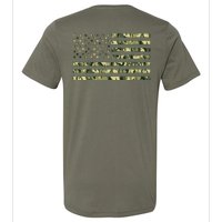 USA Camo Flag United States Of America Army Military Front & Back V-Neck T-Shirt