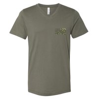 USA Camo Flag United States Of America Army Military Front & Back V-Neck T-Shirt