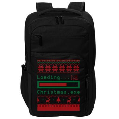 Ugly Christmas Funny Computer Geeky Loading Holiday Party Funny Gift Impact Tech Backpack