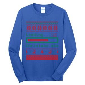 Ugly Christmas Funny Computer Geeky Loading Holiday Party Funny Gift Tall Long Sleeve T-Shirt