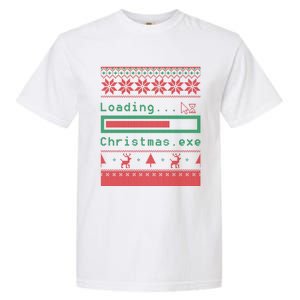 Ugly Christmas Funny Computer Geeky Loading Holiday Party Funny Gift Garment-Dyed Heavyweight T-Shirt