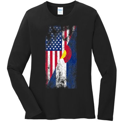 USA Colorado Flags United States Of America Coloradans Ladies Long Sleeve Shirt