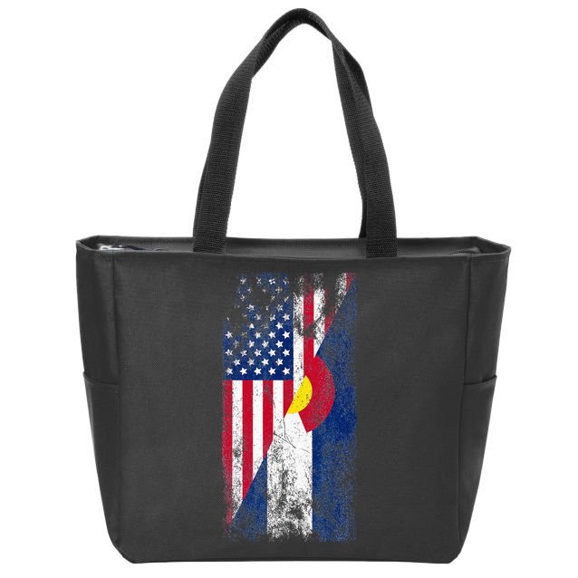 USA Colorado Flags United States Of America Coloradans Zip Tote Bag