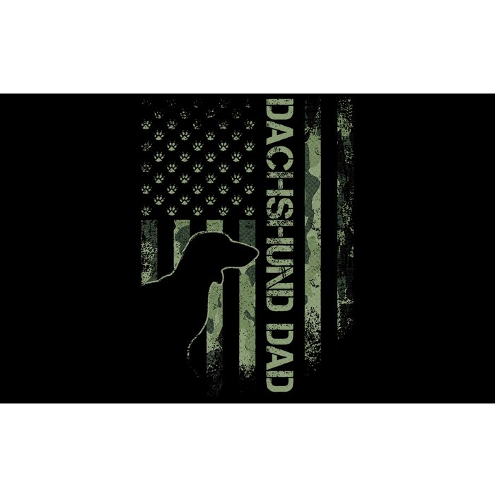 Usa Camo Flag Proud Dachshund Dad Wiener Silhouette Bumper Sticker