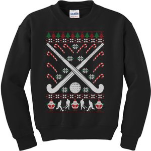 Ugly Christmas Funny Holiday Xmas Gift Field Hockey Kids Sweatshirt