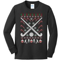 Ugly Christmas Funny Holiday Xmas Gift Field Hockey Kids Long Sleeve Shirt