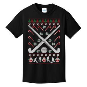 Ugly Christmas Funny Holiday Xmas Gift Field Hockey Kids T-Shirt