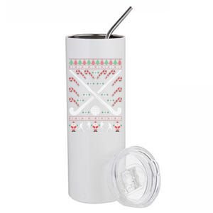 Ugly Christmas Funny Holiday Xmas Gift Field Hockey Stainless Steel Tumbler