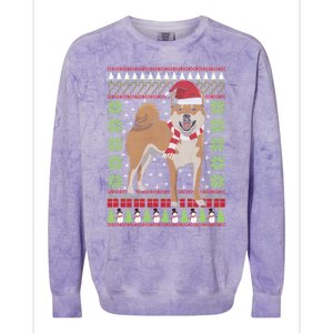 Ugly Christmas Funny Holiday Dog Lover Xmas Gift Colorblast Crewneck Sweatshirt