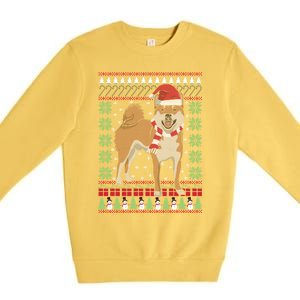 Ugly Christmas Funny Holiday Dog Lover Xmas Gift Premium Crewneck Sweatshirt