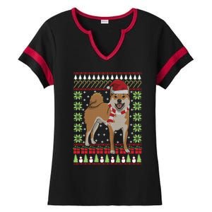 Ugly Christmas Funny Holiday Dog Lover Xmas Gift Ladies Halftime Notch Neck Tee