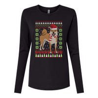 Ugly Christmas Funny Holiday Dog Lover Xmas Gift Womens Cotton Relaxed Long Sleeve T-Shirt