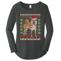 Ugly Christmas Funny Holiday Dog Lover Xmas Gift Women's Perfect Tri Tunic Long Sleeve Shirt