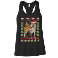 Ugly Christmas Funny Holiday Dog Lover Xmas Gift Women's Racerback Tank