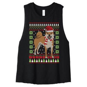 Ugly Christmas Funny Holiday Dog Lover Xmas Gift Women's Racerback Cropped Tank