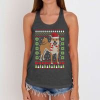 Ugly Christmas Funny Holiday Dog Lover Xmas Gift Women's Knotted Racerback Tank