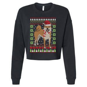 Ugly Christmas Funny Holiday Dog Lover Xmas Gift Cropped Pullover Crew