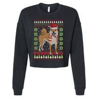 Ugly Christmas Funny Holiday Dog Lover Xmas Gift Cropped Pullover Crew