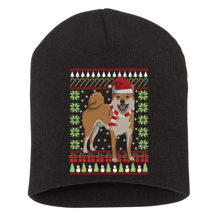 Ugly Christmas Funny Holiday Dog Lover Xmas Gift Short Acrylic Beanie