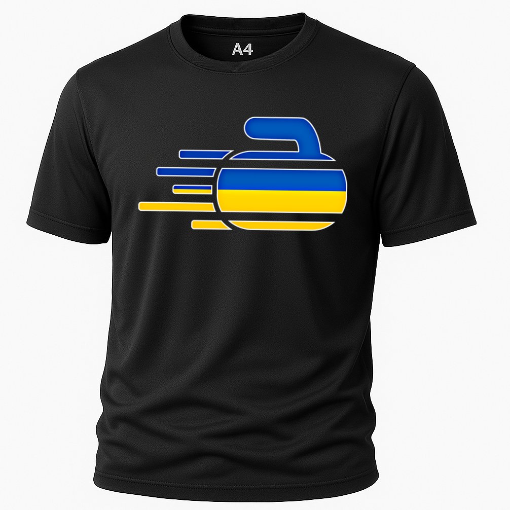 Ukraine Curling Fans Jersey Ukrainian Curlers Winter Sports Meaningful Gift Cooling Performance Crew T-Shirt