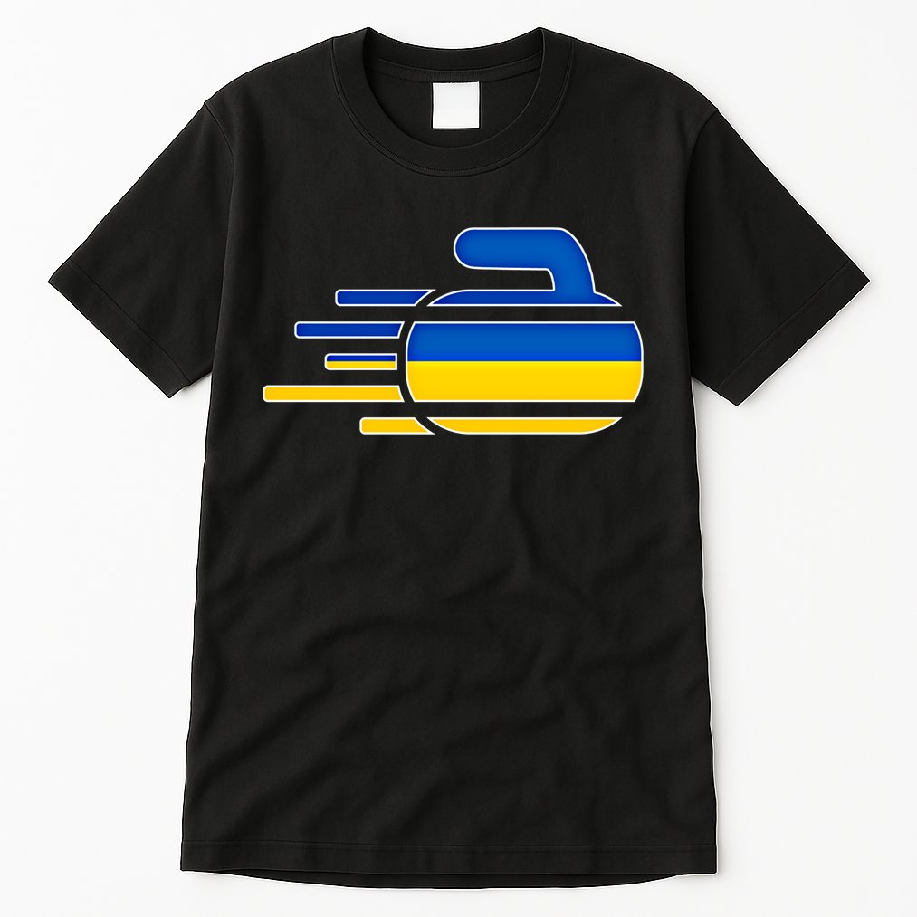 Ukraine Curling Fans Jersey Ukrainian Curlers Winter Sports Meaningful Gift Tall T-Shirt