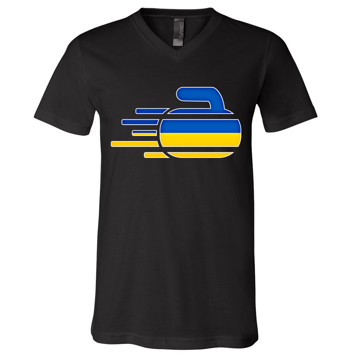 Ukraine Curling Fans Jersey Ukrainian Curlers Winter Sports Meaningful Gift V-Neck T-Shirt