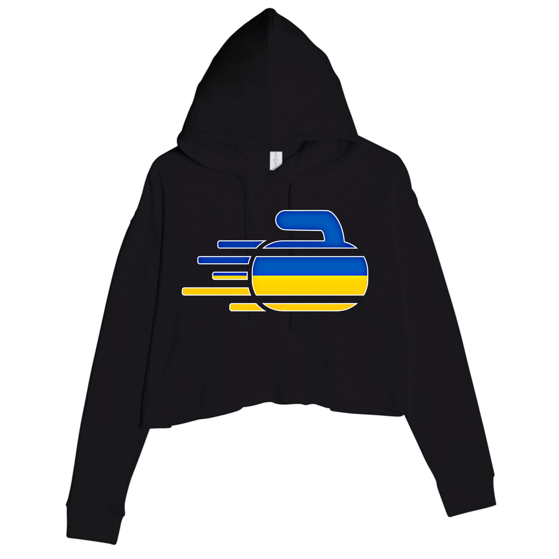 Ukraine Curling Fans Jersey Ukrainian Curlers Winter Sports Meaningful Gift Crop Fleece Hoodie