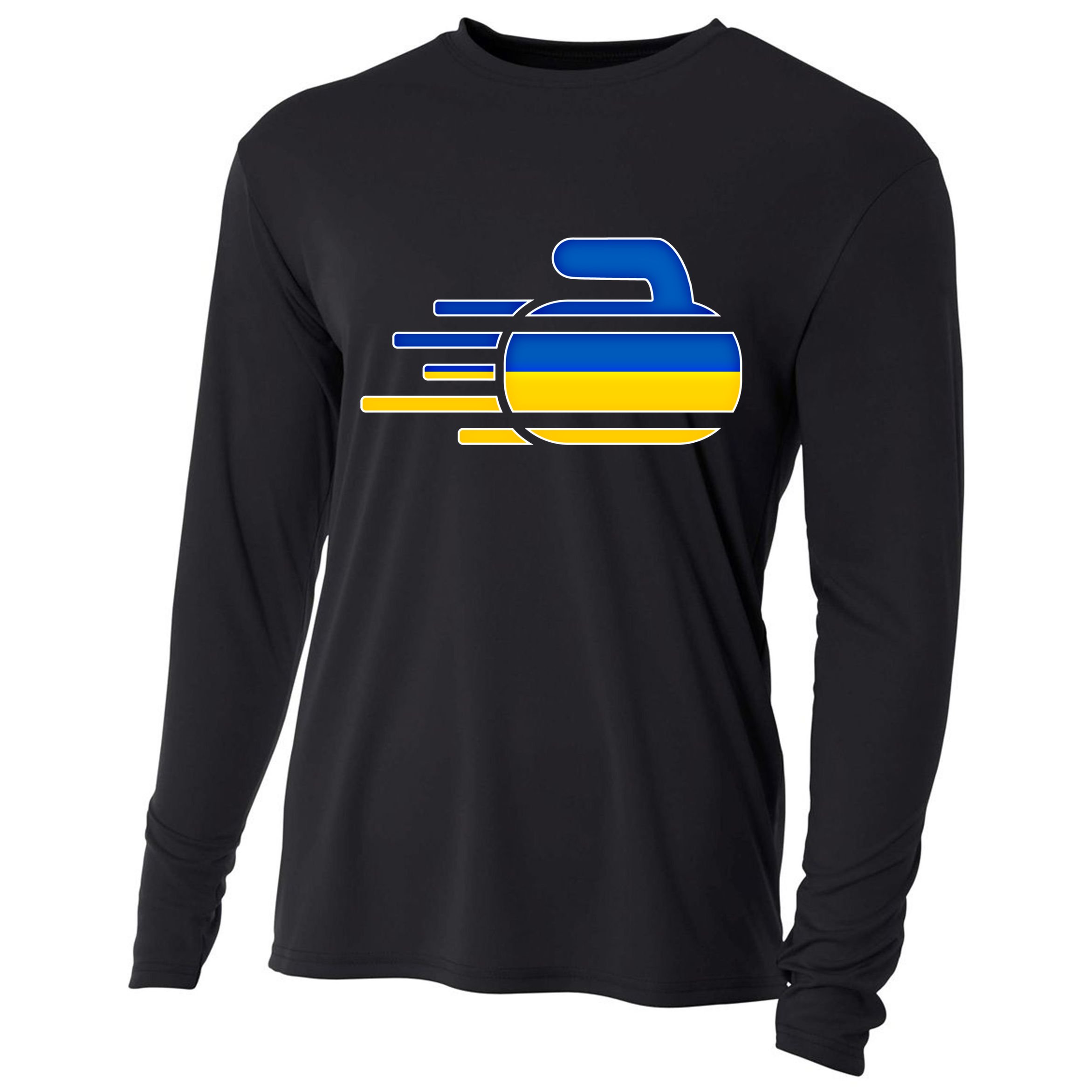 Ukraine Curling Fans Jersey Ukrainian Curlers Winter Sports Meaningful Gift Cooling Performance Long Sleeve Crew