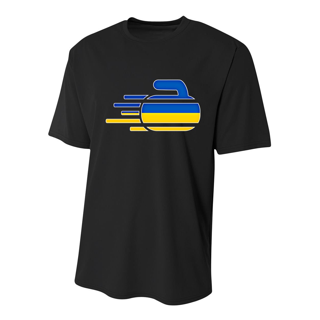 Ukraine Curling Fans Jersey Ukrainian Curlers Winter Sports Meaningful Gift Youth Performance Sprint T-Shirt