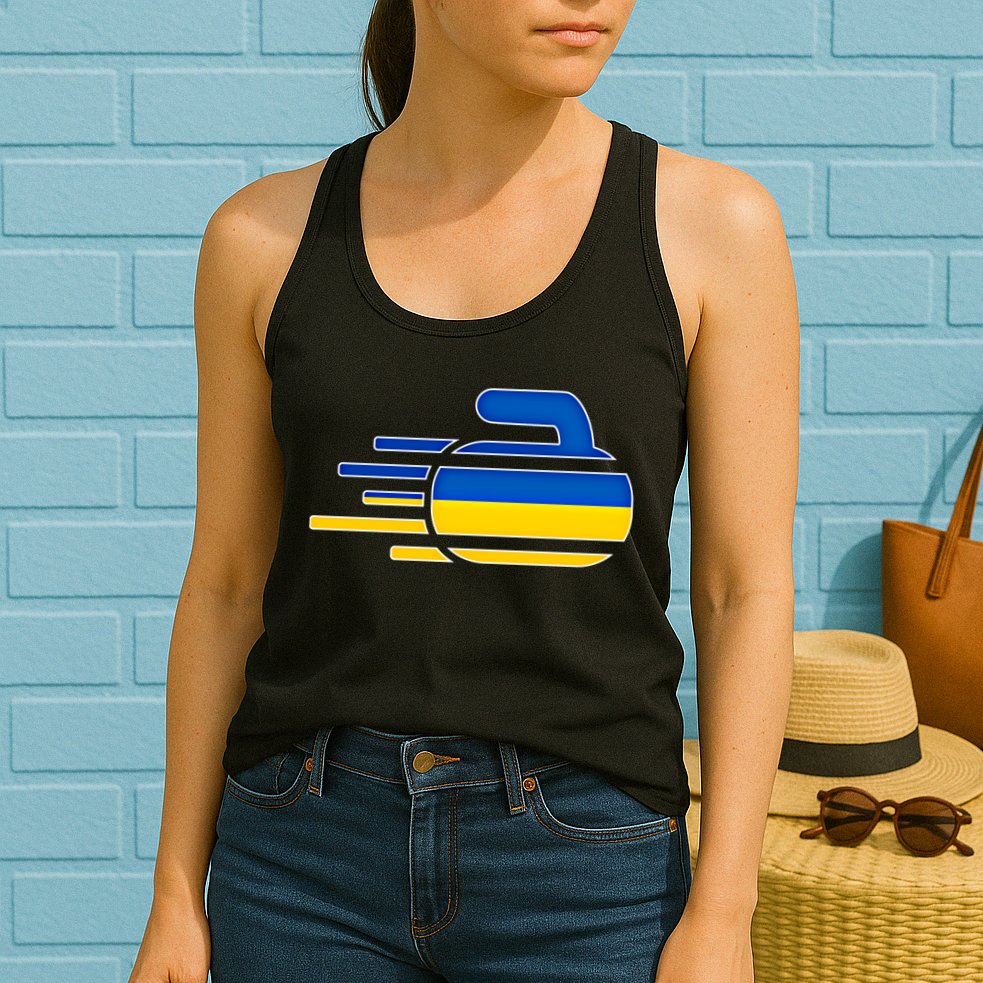 Ukraine Curling Fans Jersey Ukrainian Curlers Winter Sports Meaningful Gift Womens Tank Top