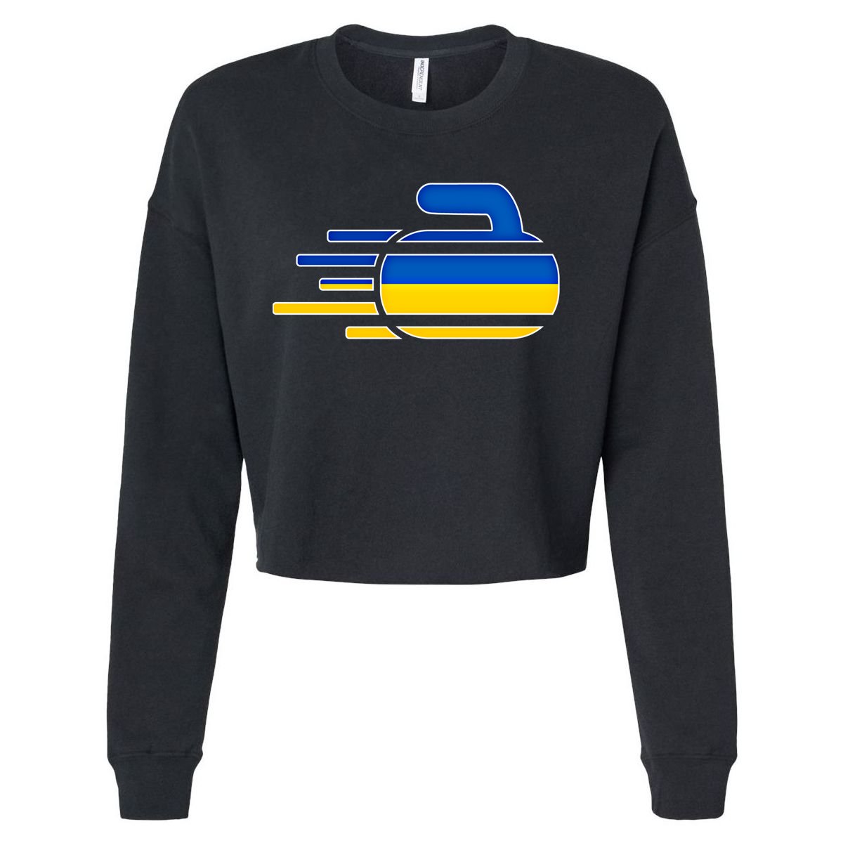 Ukraine Curling Fans Jersey Ukrainian Curlers Winter Sports Meaningful Gift Cropped Pullover Crew