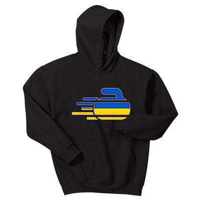 Ukraine Curling Fans Jersey Ukrainian Curlers Winter Sports Meaningful Gift Kids Hoodie