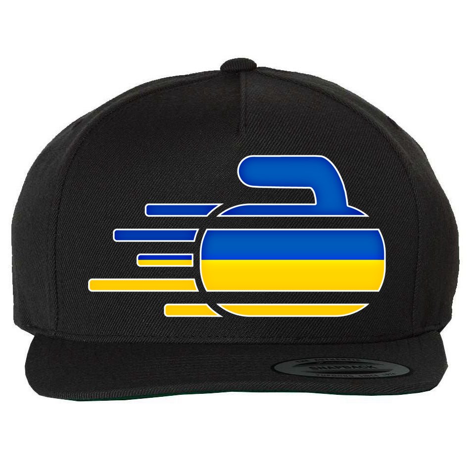 Ukraine Curling Fans Jersey Ukrainian Curlers Winter Sports Meaningful Gift Wool Snapback Cap