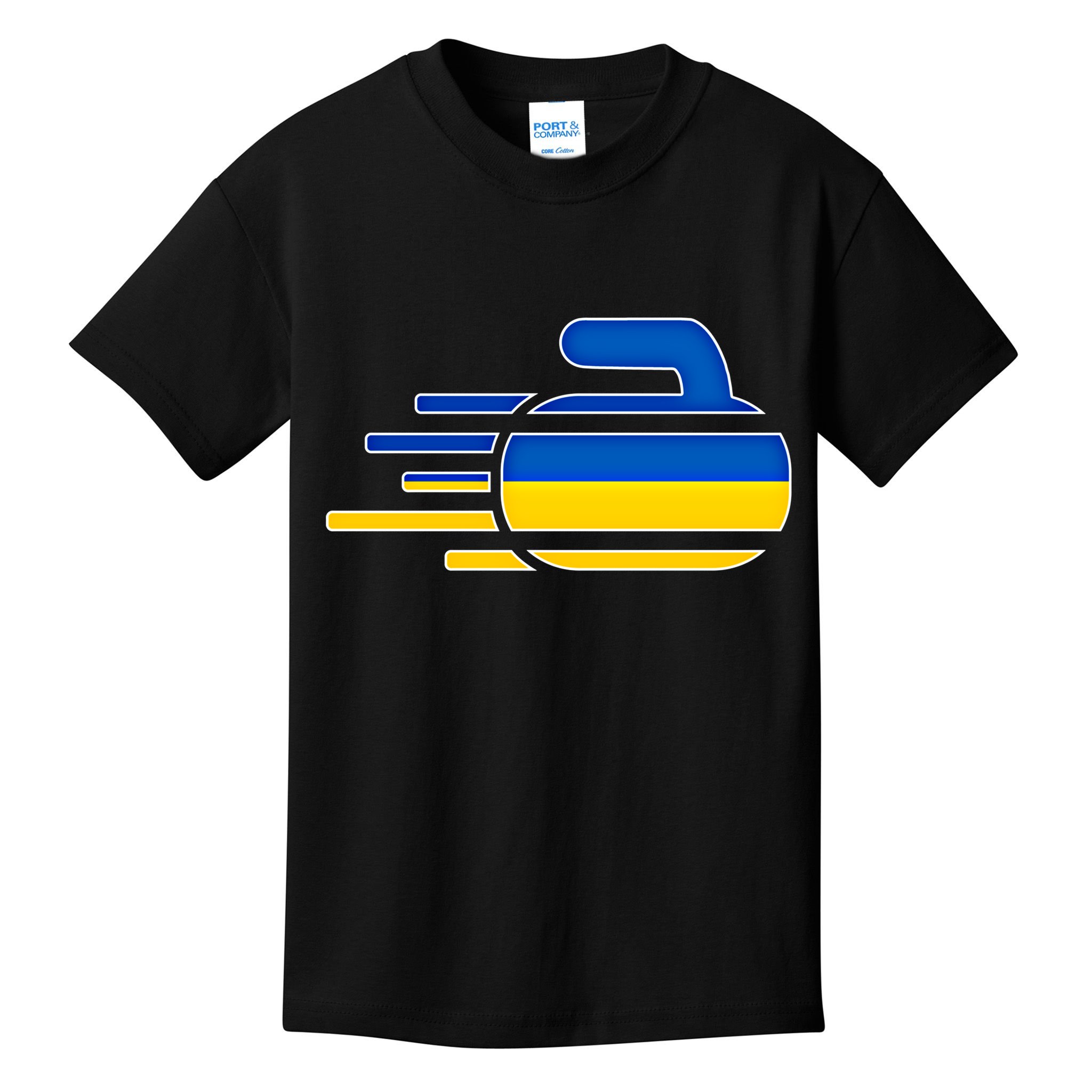 Ukraine Curling Fans Jersey Ukrainian Curlers Winter Sports Meaningful Gift Kids T-Shirt