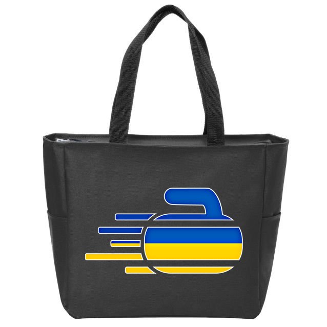 Ukraine Curling Fans Jersey Ukrainian Curlers Winter Sports Meaningful Gift Zip Tote Bag