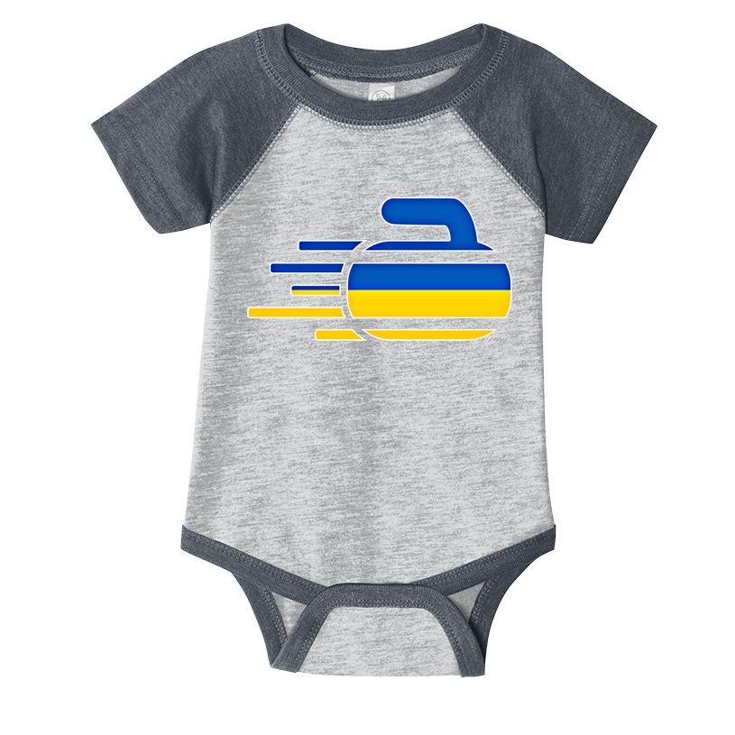 Ukraine Curling Fans Jersey Ukrainian Curlers Winter Sports Meaningful Gift Infant Baby Jersey Bodysuit