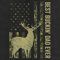 USA Camo Flag Best Buckin Dad Ever Deer Hunting Fathers Day 7 Panel Mesh Trucker Snapback Hat