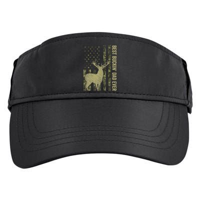 USA Camo Flag Best Buckin Dad Ever Deer Hunting Fathers Day Adult Drive Performance Visor