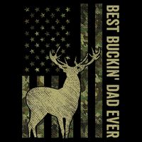 USA Camo Flag Best Buckin Dad Ever Deer Hunting Fathers Day Bucket Hat