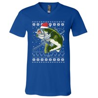 Ugly Christmas Fishing Gift V-Neck T-Shirt